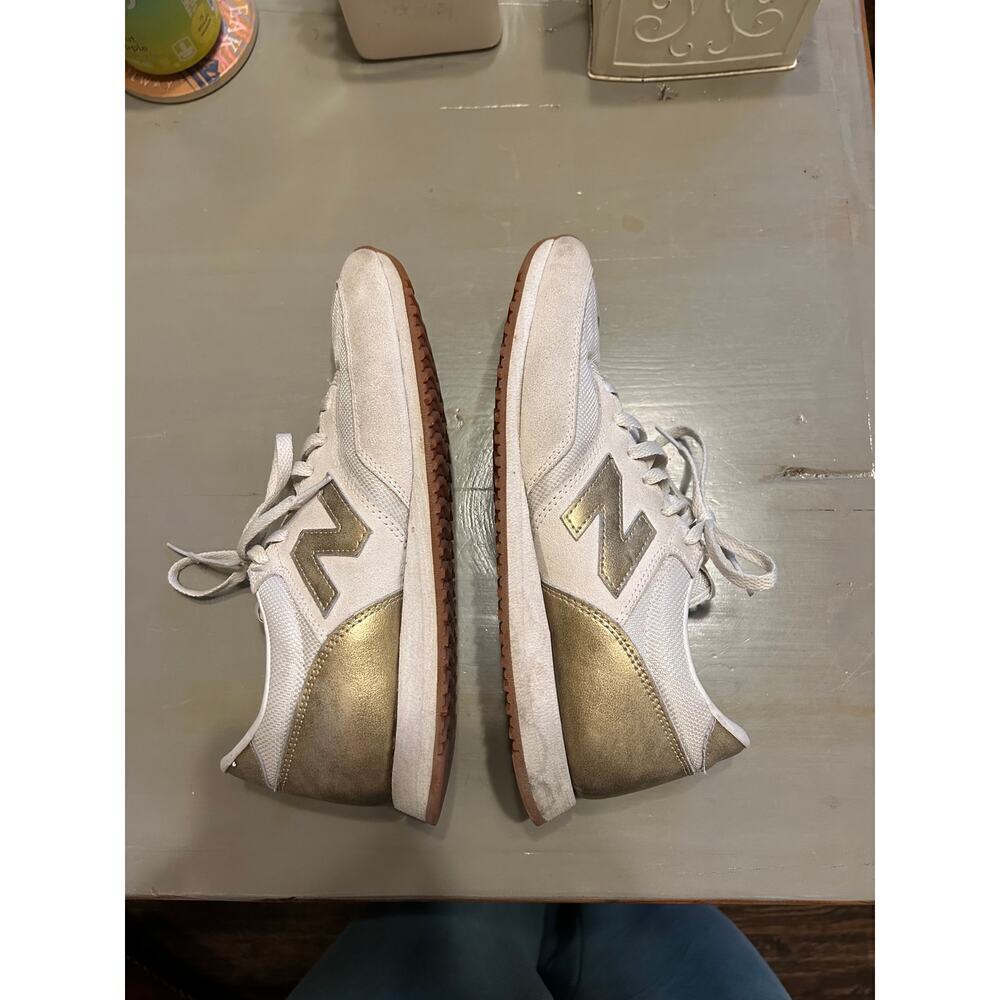 New Balance cream and gold sneakers casual glam - Picture 5 of 10